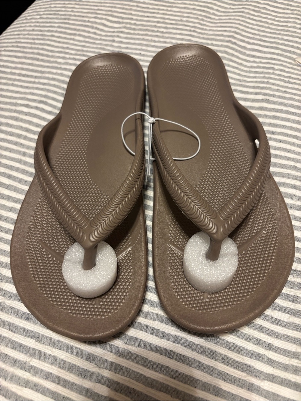 Brown Rubber Orthotic Flip Flop Sandals
